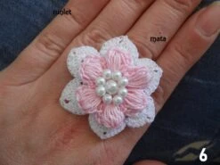Bague Fleur En Crochet,bijoux Fleur Au Crochet,cadeau Noël Femme,bague Createur