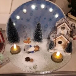 Déco De Noël Fimo Sous Un Ciel étoilé