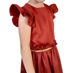 Robe De Noël Enfant Satin Rouge Personnalisable, Robe Petite Fille Demoiselle D Honneur, Baptême En Satin . -Papeterie Boutique product 6168282d2ffb1 6