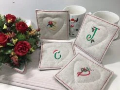Sous Verre Sous Tasse Monogramme Noël