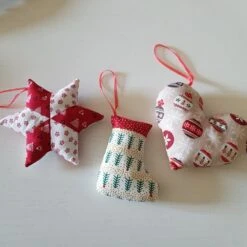 Lot De 3 Décorations De Noël En Tissu