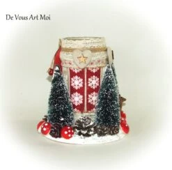 Centre Table Noël Bois,noël Photophore Bougeoir Décoration,fait Main Artisanal -Papeterie Boutique product 6184713e9d431 3