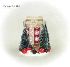 Centre Table Noël Bois,noël Photophore Bougeoir Décoration,fait Main Artisanal -Papeterie Boutique product 6184713e9d431 4