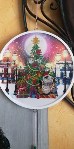 Cadre /suspension à Pampille "sapin De Noël"