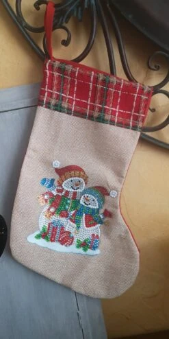 Chaussette De Noël "bonhomme De Neige"