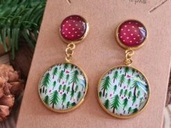 Boucles D'oreilles Cabochons En Verre Imprimés Sapin De Noël -Papeterie Boutique product 618cd4c607823 3