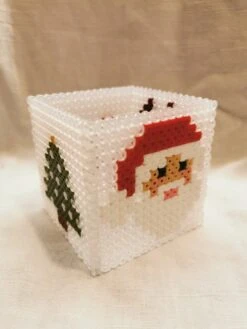 Photophore De Noël En Perles Hama - Pixel Art