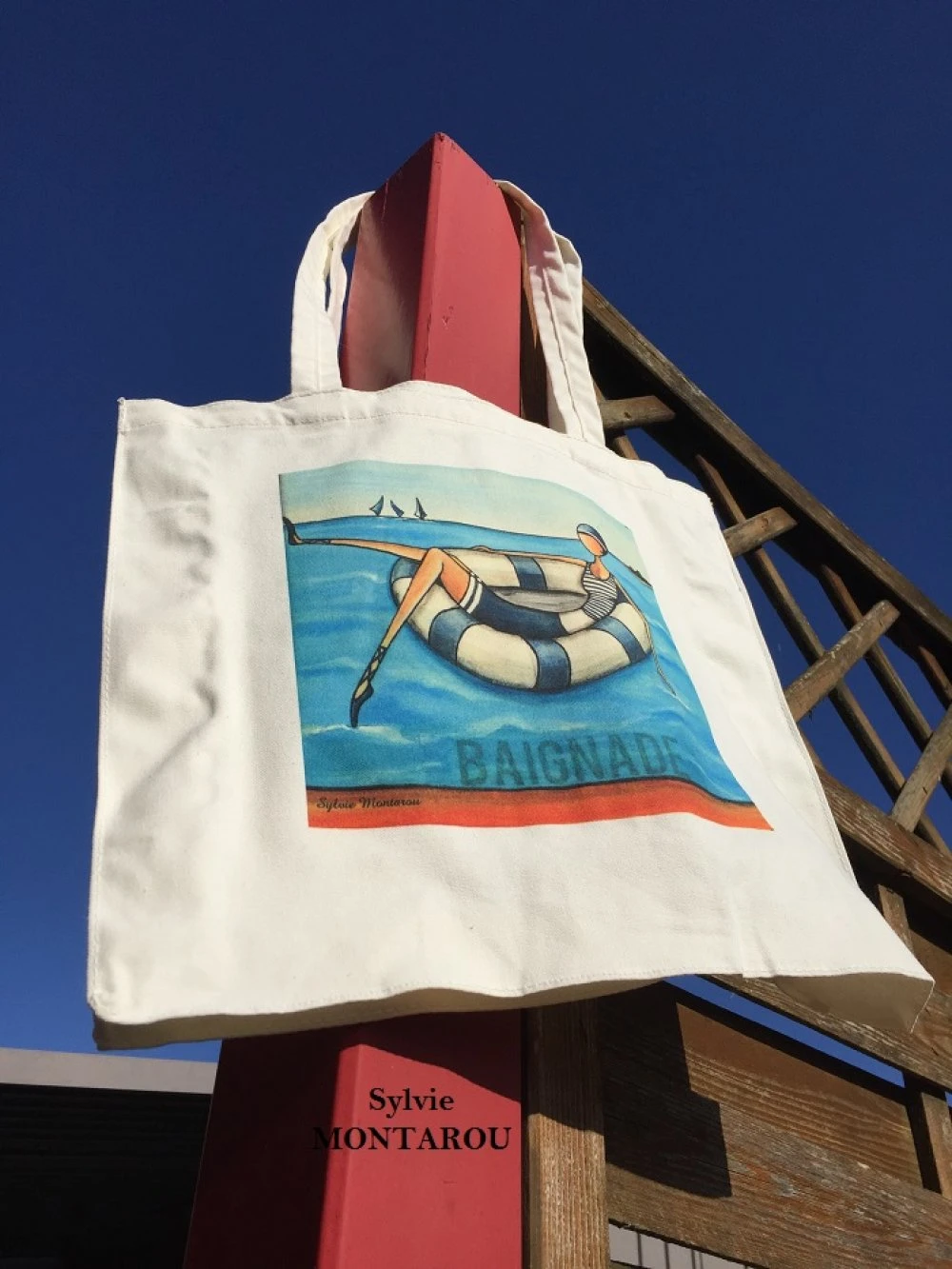 Sac à L'image D'un De Mes Tableaux De Baigneuse Tote Bag Cadeau De Noël Cabas Illustration Baigneuse 2 Sac à L'image D'un De Mes Tableaux De Baigneuse Tote Bag Cadeau De Noël Cabas Illustration Baigneuse – Image 2