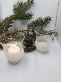 Photophores Blancs Neige Déco De Noël