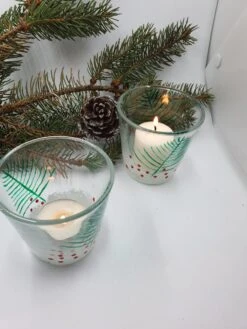 Photophores Déco De Noël Motif Végétal