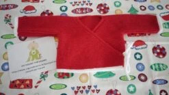 Brassière Cache-coeur Spécial Noël Layette Bébé Fille Ou Garçon Coloris Rouge Et Blanc Taille Naissance, 1 Ou 3 Mois