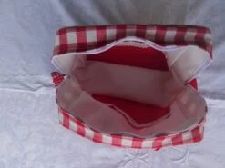 Trousse De Toilette Pour Enfants En Patchwork De Vichy , étoiles , Rouge Et Blanche , Doublé , Cadeau Noël ; -Papeterie Boutique product 635f6f4f9c358 6