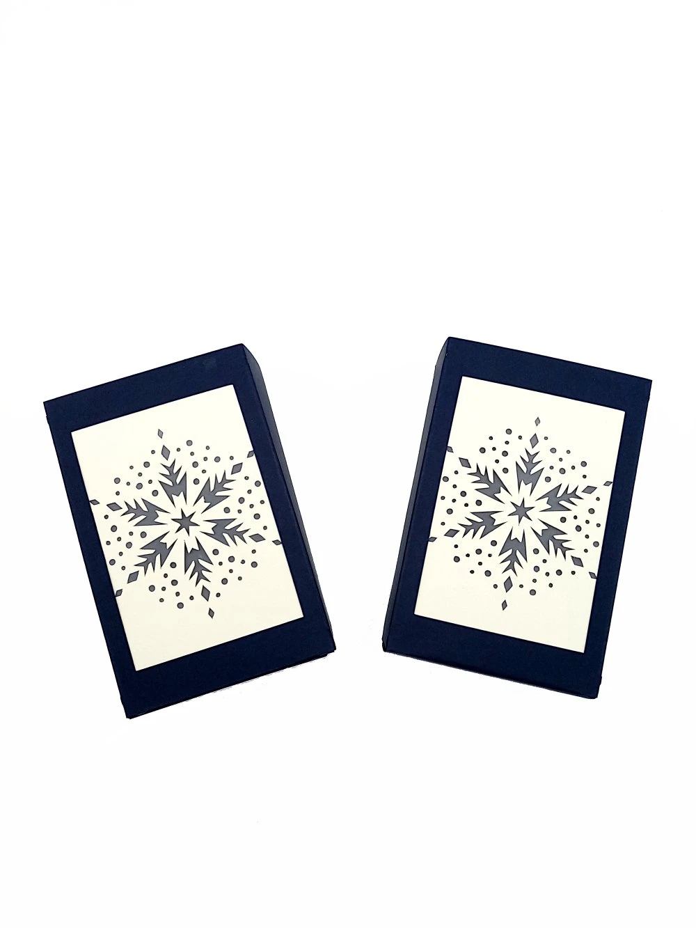 2 Photophores, Bougies, Led * Flocon De Neige * Noël, Décoration, Carton, Bleu Marine, Crème, Idées Cadeaux 2 2 Photophores, Bougies, Led * Flocon De Neige * Noël, Décoration, Carton, Bleu Marine, Crème, Idées Cadeaux – Image 2