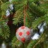 Boule De Noël Gris Et Rouge