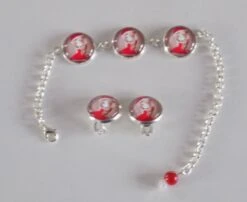 Parure Bijoux Enfants , Bracelet Et Paire De Clips , Motif Noël. -Papeterie Boutique product 637c6edd697a6 6