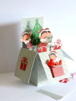 Carte De Noël Pop Up, Petits Lutins. -Papeterie Boutique product 637f1436261c8 3