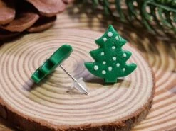 Lot De Deux Paires De Puces De Noël / Sapins Et Bonhomme En Pain D'épices / Bijoux En Fimo -Papeterie Boutique product 6392eee709c18 5