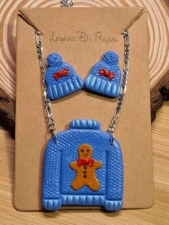Parure Composée D'un Collier "pull De Noël Bonhomme En Pain D'épices" Et Boucles D'oreilles -Papeterie Boutique product 63a0d92ad7be1 2