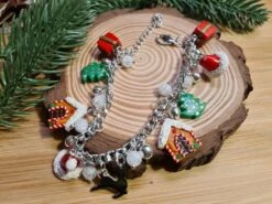 Bracelet à Breloques En Fimo Sur Le Thème De Noël / Bijoux Gourmands En Fimo